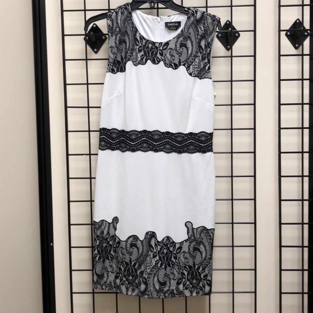 Bebe lace and white dress